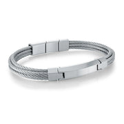 5 Row Steel Cable Id Bracelet