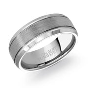 Beveled Dual-Finish Tungsten Band