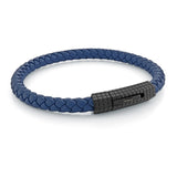 Checkered Clasp Leather Bracelet