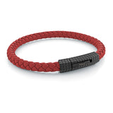 Checkered Clasp Leather Bracelet