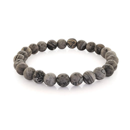 Grey Jasper Beaded Bracelet