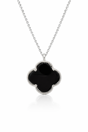 Black Clover Pendant Necklace – Sterling Silver 925