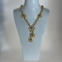 Necklace 21k yellow gold flower