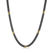 Matte Black and Gold Curb Chain